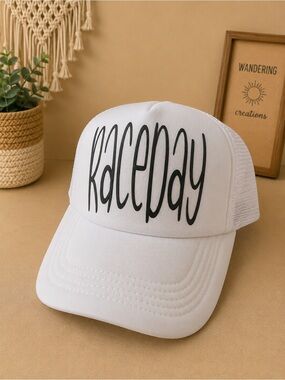 White "Raceday" Trucker Hat